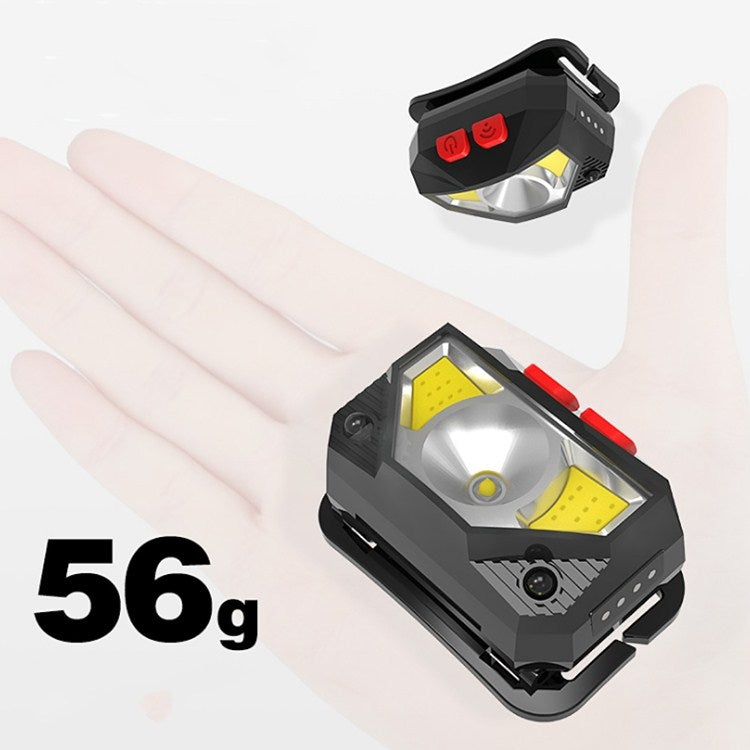 Faro LED ricaricabile T09-COB luce bianca e rossa 350 lumen