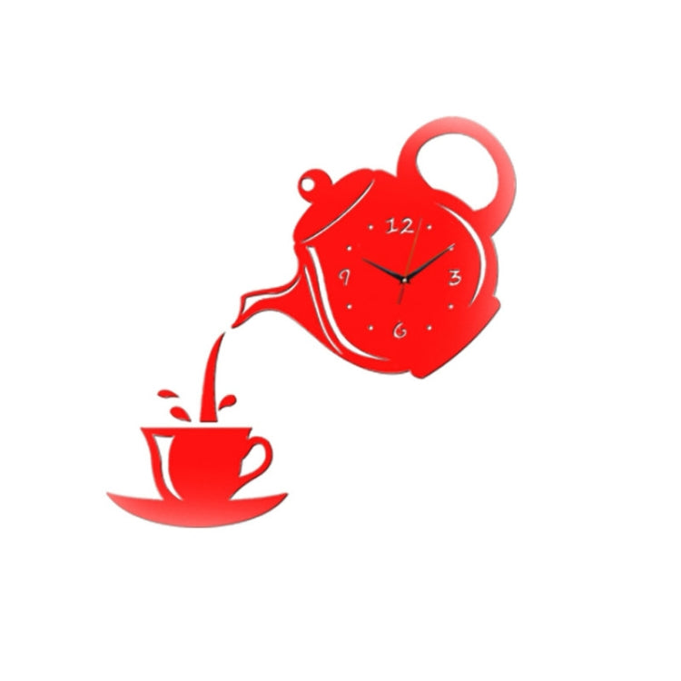Orologio da parete 3D acrilico tazza e teiera 32x32 cm