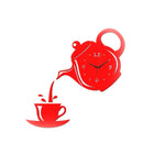 Orologio da parete 3D acrilico tazza e teiera 32x32 cm