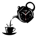 Orologio da parete 3D acrilico tazza e teiera 32x32 cm