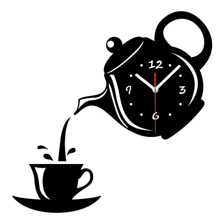 Orologio da parete 3D acrilico tazza e teiera 32x32 cm