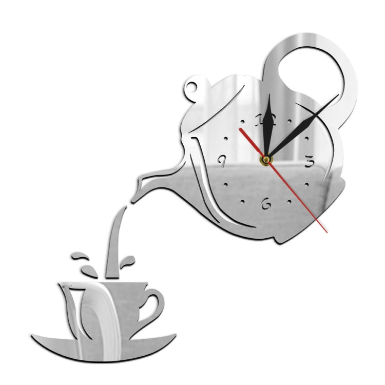 Orologio da parete 3D acrilico tazza e teiera 32x32 cm