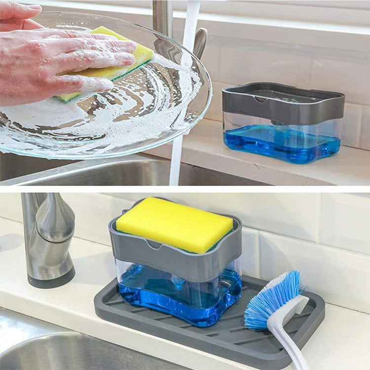 Pressa dispenser sapone e detersivo cucina grigia e argento