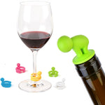 Tappo vino rosso in silicone 7 pezzi con piedini tazza