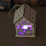 Casa in legno luminosa decorazione natalizia 10x8.5x13 cm
