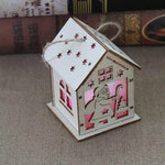 Casa in legno luminosa decorazione natalizia 10x8.5x13 cm