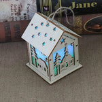 Casa in legno luminosa decorazione natalizia 10x8.5x13 cm