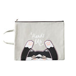 Borsa porta documenti formato A4 in tela con gatti cartoon