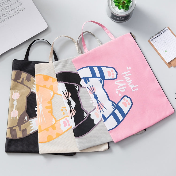 Borsa porta documenti formato A4 in tela con gatti cartoon