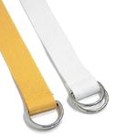 Set 2 cinture in tela unisex con fibbia doppio anello