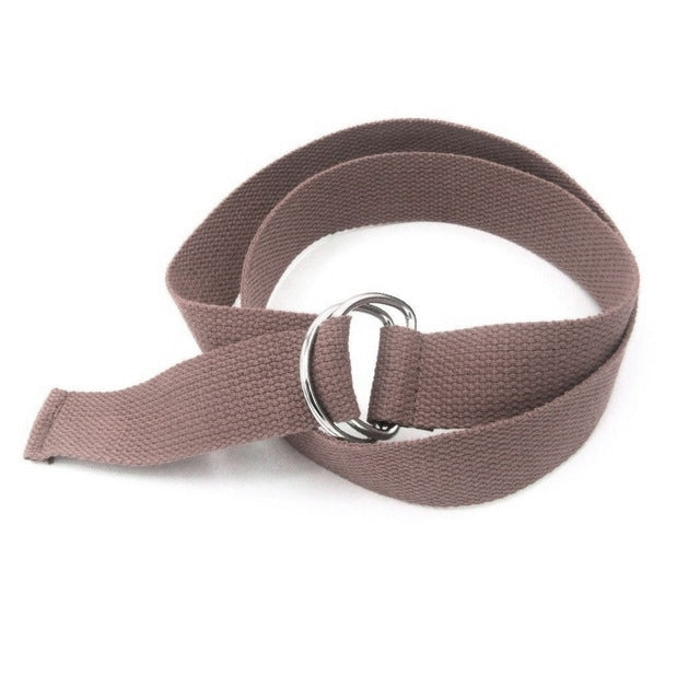 Set 2 cinture in tela unisex con fibbia doppio anello