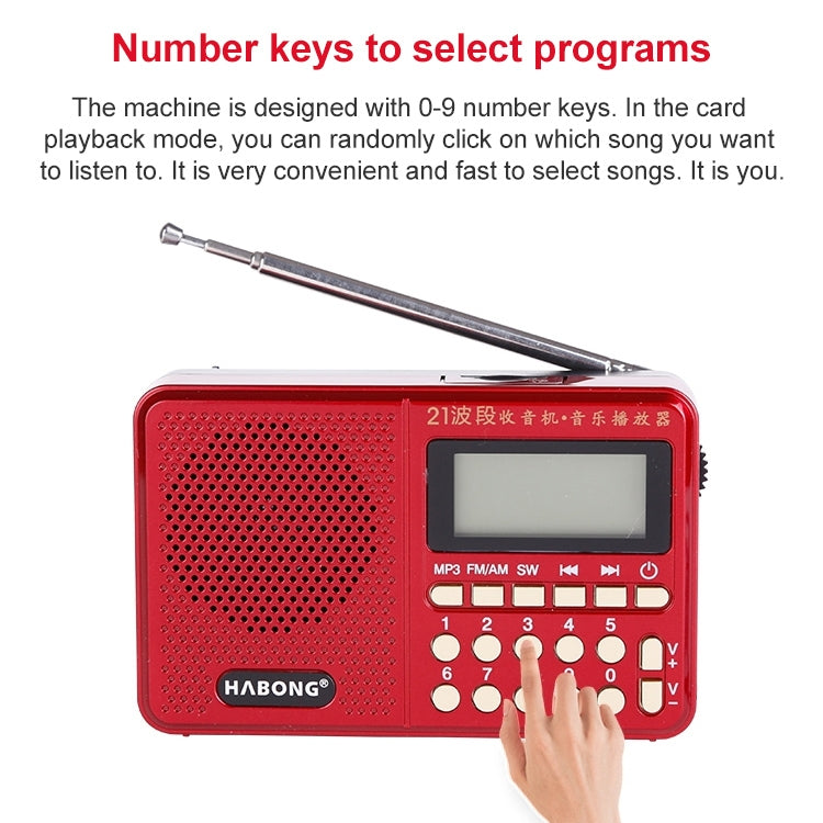 Radio portatile ricaricabile HABONG KK-170 con 21 bande - immagine 7