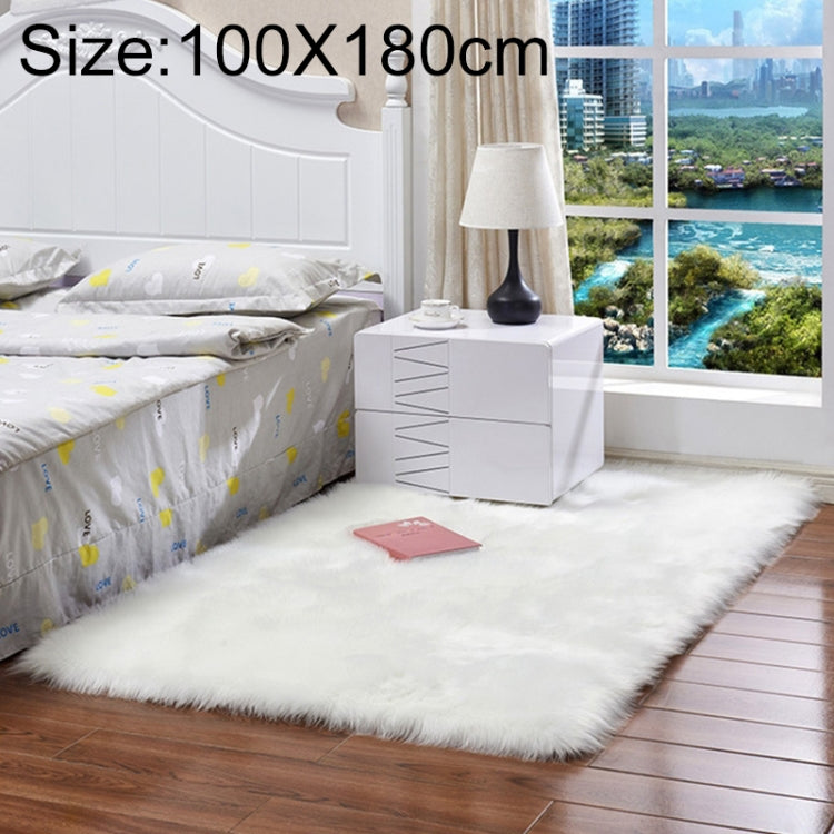 Tappeto rettangolare in lana artificiale e pelle 100x180 cm