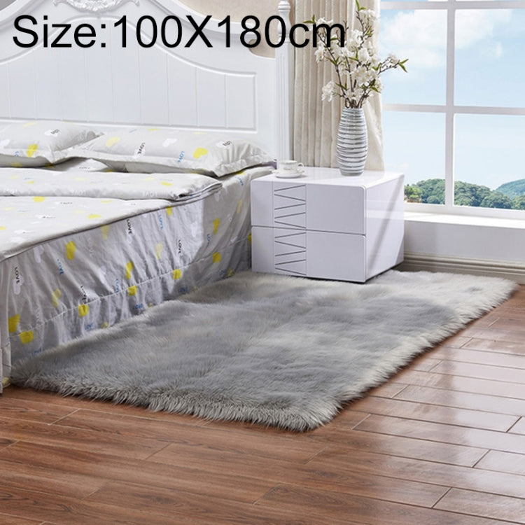 Tappeto rettangolare in lana artificiale e pelle 100x180 cm
