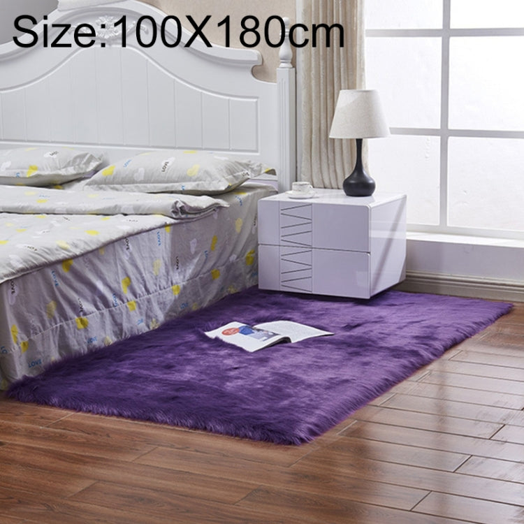 Tappeto rettangolare in lana artificiale e pelle 100x180 cm