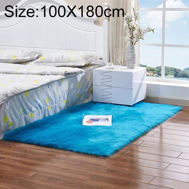 Tappeto rettangolare in lana artificiale e pelle 100x180 cm