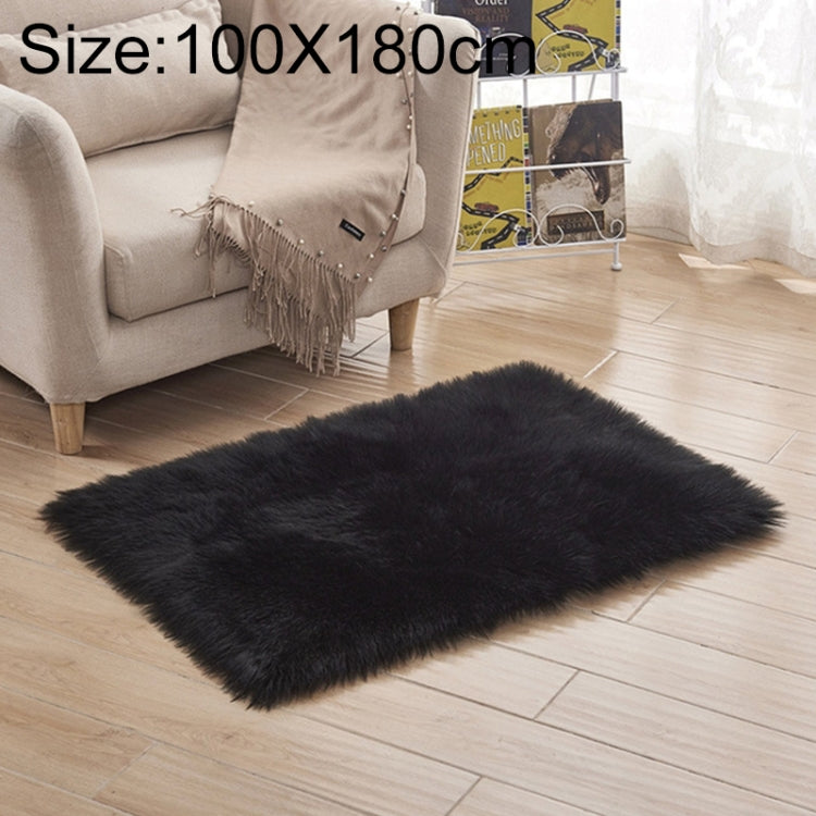 Tappeto rettangolare in lana artificiale e pelle 100x180 cm