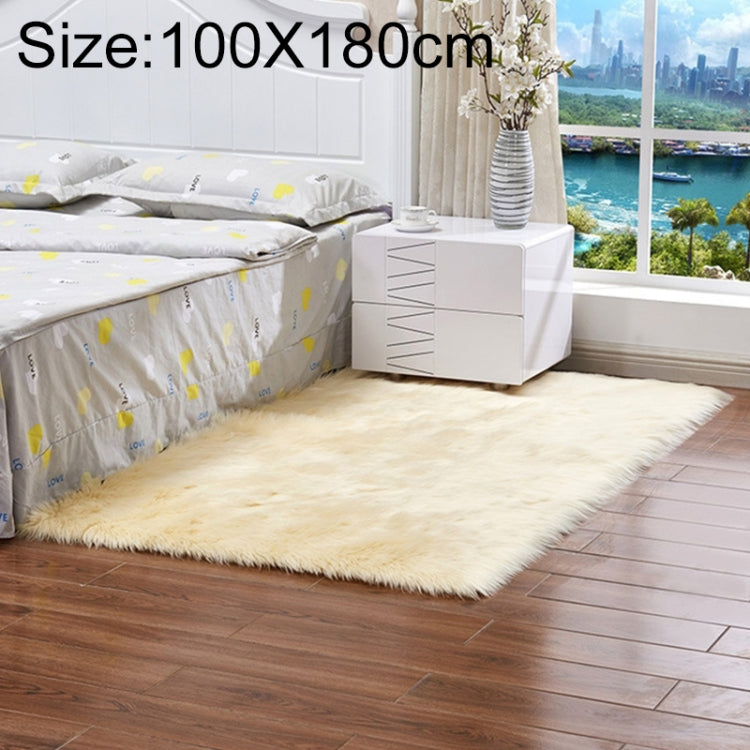 Tappeto rettangolare in lana artificiale e pelle 100x180 cm