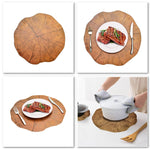 Set 2 tovagliette in legno a forma di loto 38 cm