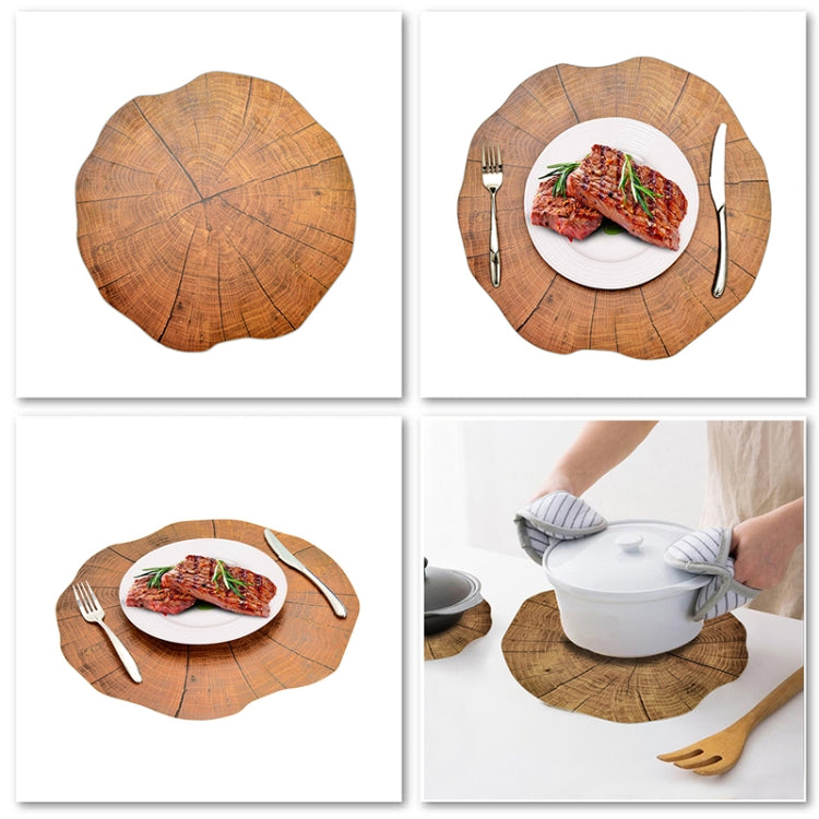 Set 2 tovagliette in legno a forma di loto 38 cm