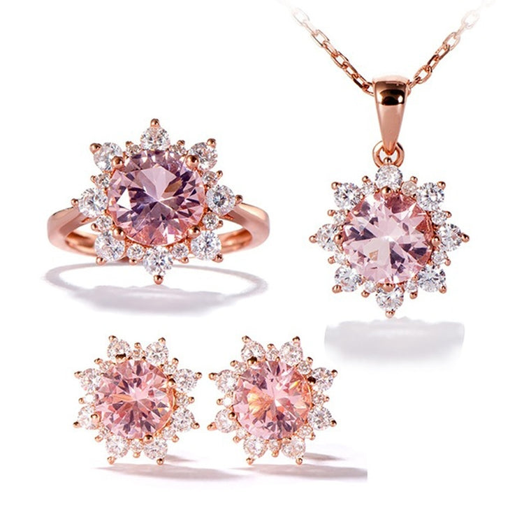 Set 3 gioielli donna con pietre a forma di neve
