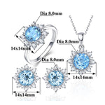 Set 3 gioielli donna con pietre a forma di neve