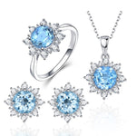 Set 3 gioielli donna con pietre a forma di neve