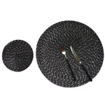 Set 2 tovagliette tessute ovali e rotonde in PP 36 e 18 cm