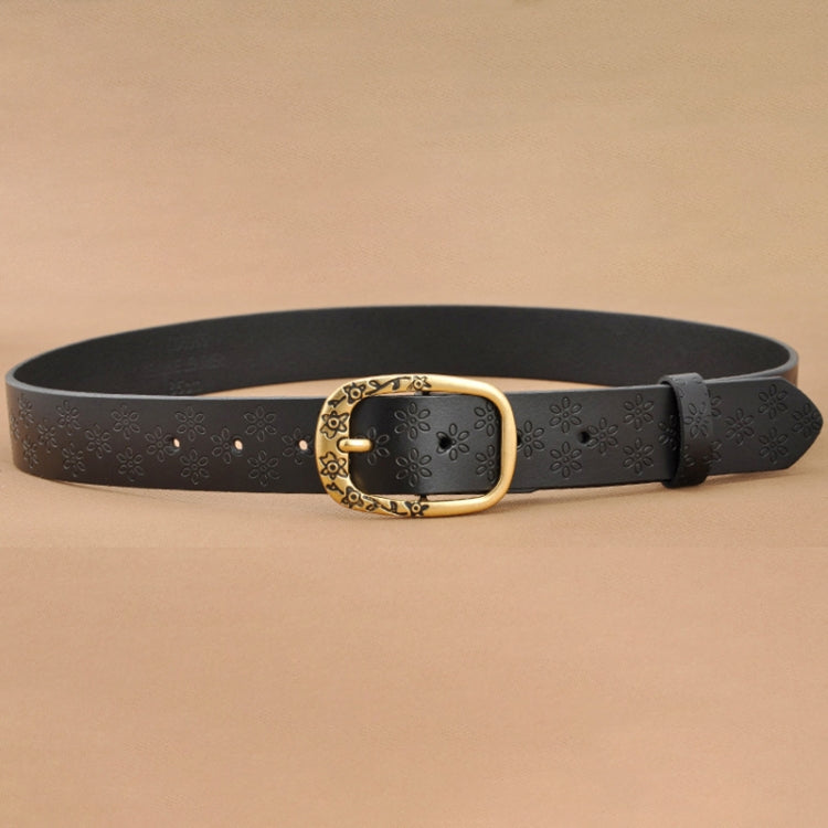 Cintura donna in pelle PU con fibbia motivo Plum Blossom