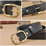Cintura donna in pelle PU con fibbia motivo Plum Blossom