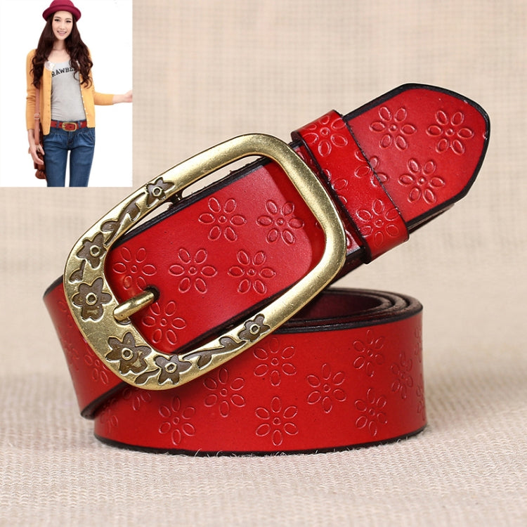 Cintura donna in pelle PU con fibbia motivo Plum Blossom