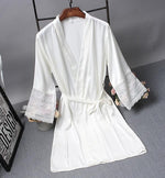 Vestaglia elegante donna in raso e pizzo M-XXL