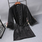 Vestaglia elegante donna in raso e pizzo M-XXL