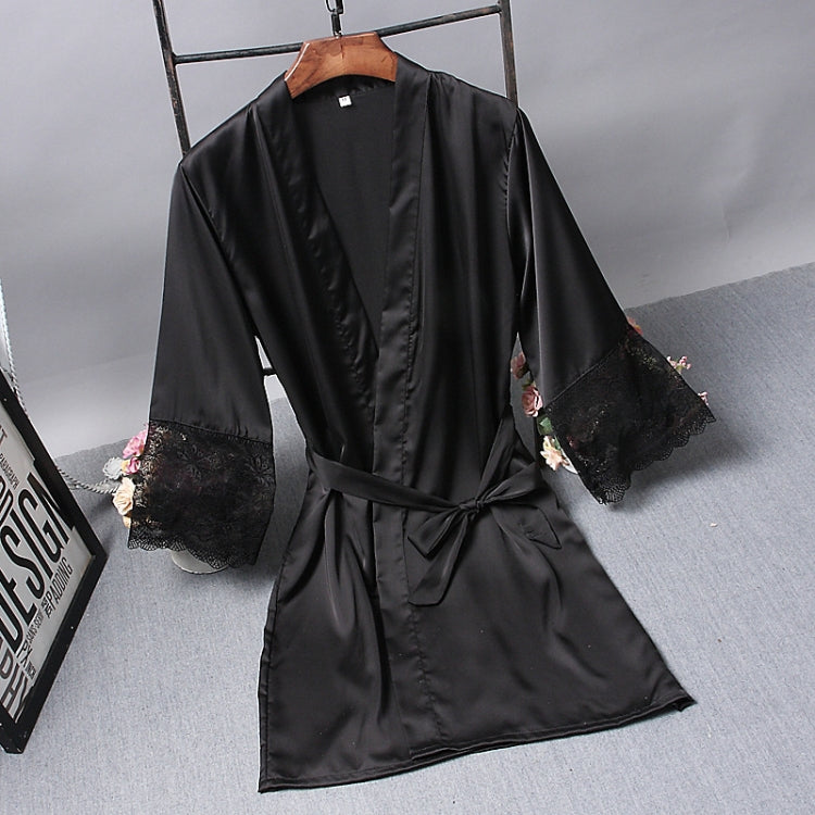 Vestaglia elegante donna in raso e pizzo M-XXL