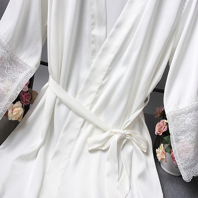 Vestaglia elegante donna in raso e pizzo M-XXL