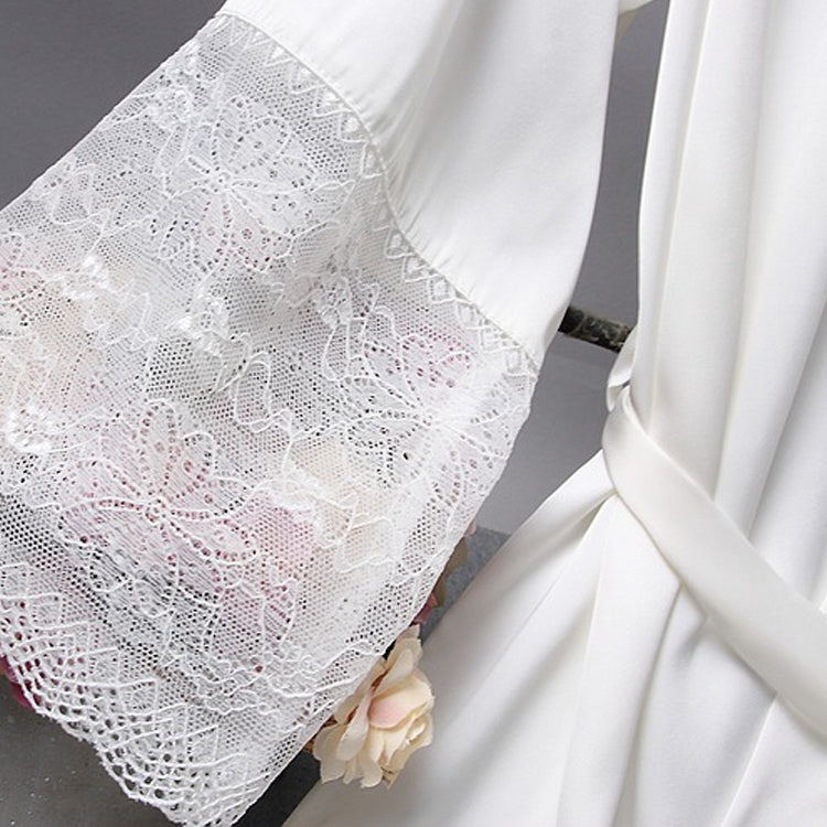Vestaglia elegante donna in raso e pizzo M-XXL