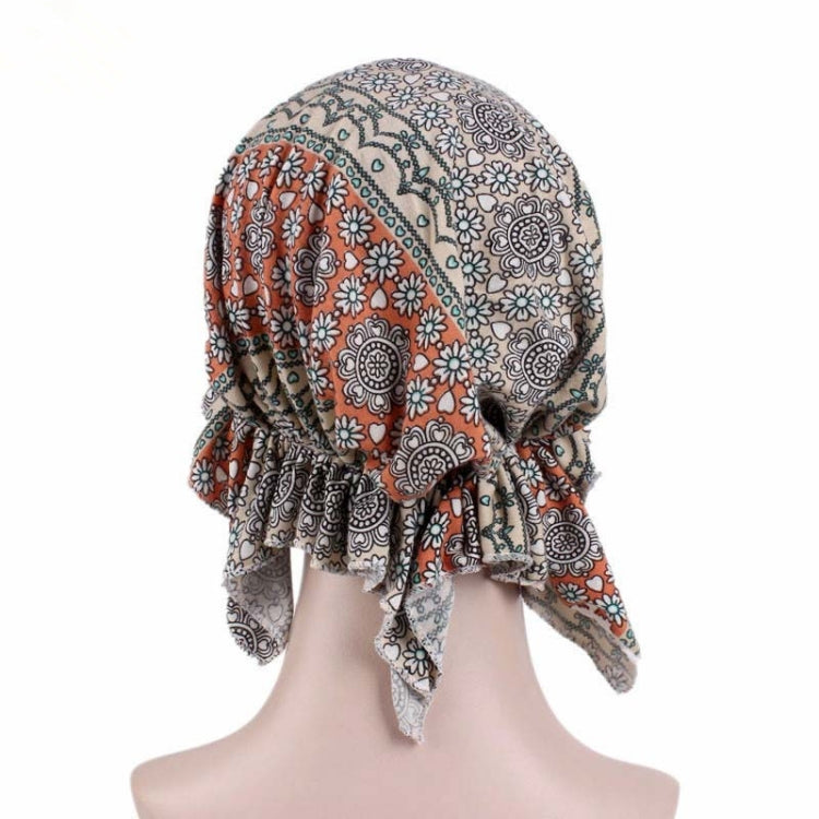 Berretto turbante stampato in cotone elasticizzato 2 pezzi