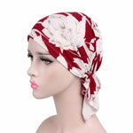 Berretto turbante stampato in cotone elasticizzato 2 pezzi