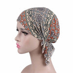 Berretto turbante stampato in cotone elasticizzato 2 pezzi