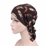 Berretto turbante stampato in cotone elasticizzato 2 pezzi
