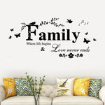 Adesivo murale decorativo famiglia inglese 23x5 cm
