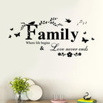 Adesivo murale decorativo famiglia inglese 23x5 cm