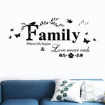 Adesivo murale decorativo famiglia inglese 23x5 cm