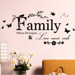 Adesivo murale decorativo famiglia inglese 23x5 cm