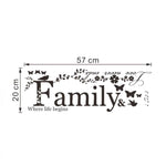 Adesivo murale decorativo famiglia inglese 23x5 cm