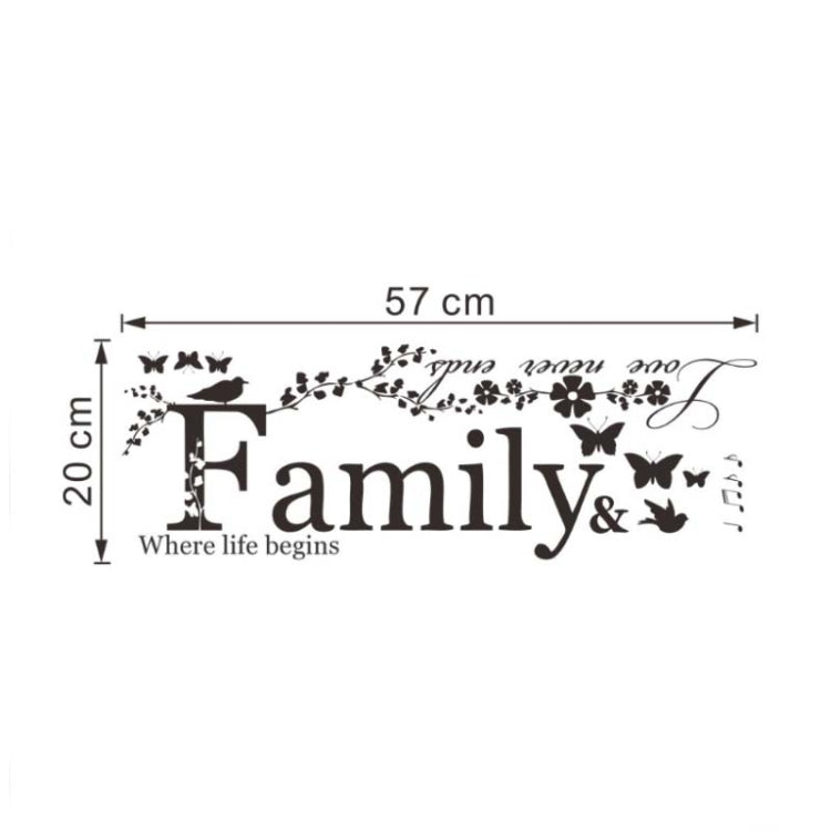 Adesivo murale decorativo famiglia inglese 23x5 cm