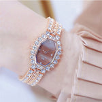 BS beesister FA1581 orologio al quarzo da donna con quadrante ottagonale e bracciale con strass placcato
