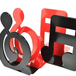 Set 2 fermalibri in metallo con cornice nero e rosso