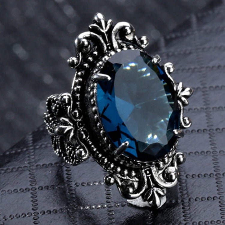 Anello in argento 925 con topazio azzurro mare a forma di uovo
