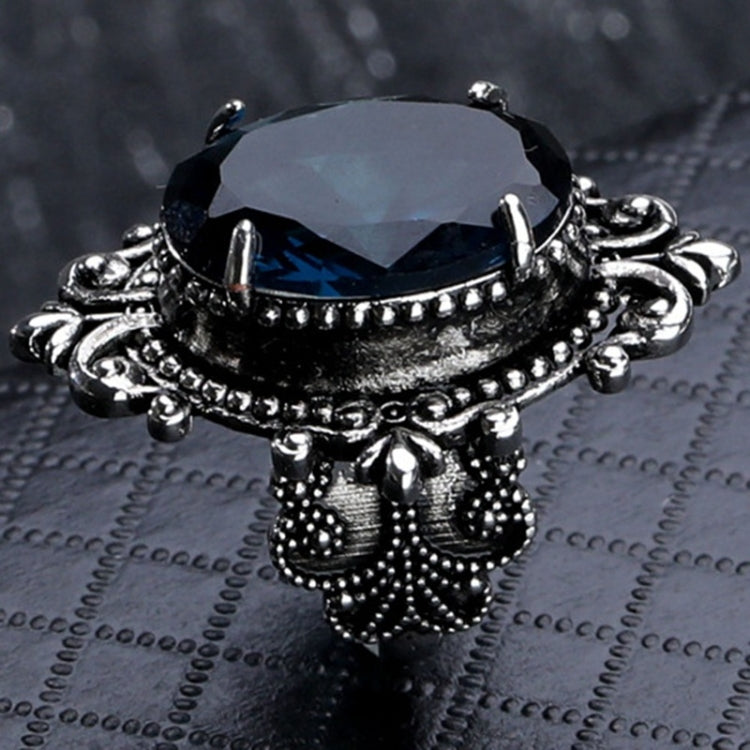 Anello in argento 925 con topazio azzurro mare a forma di uovo